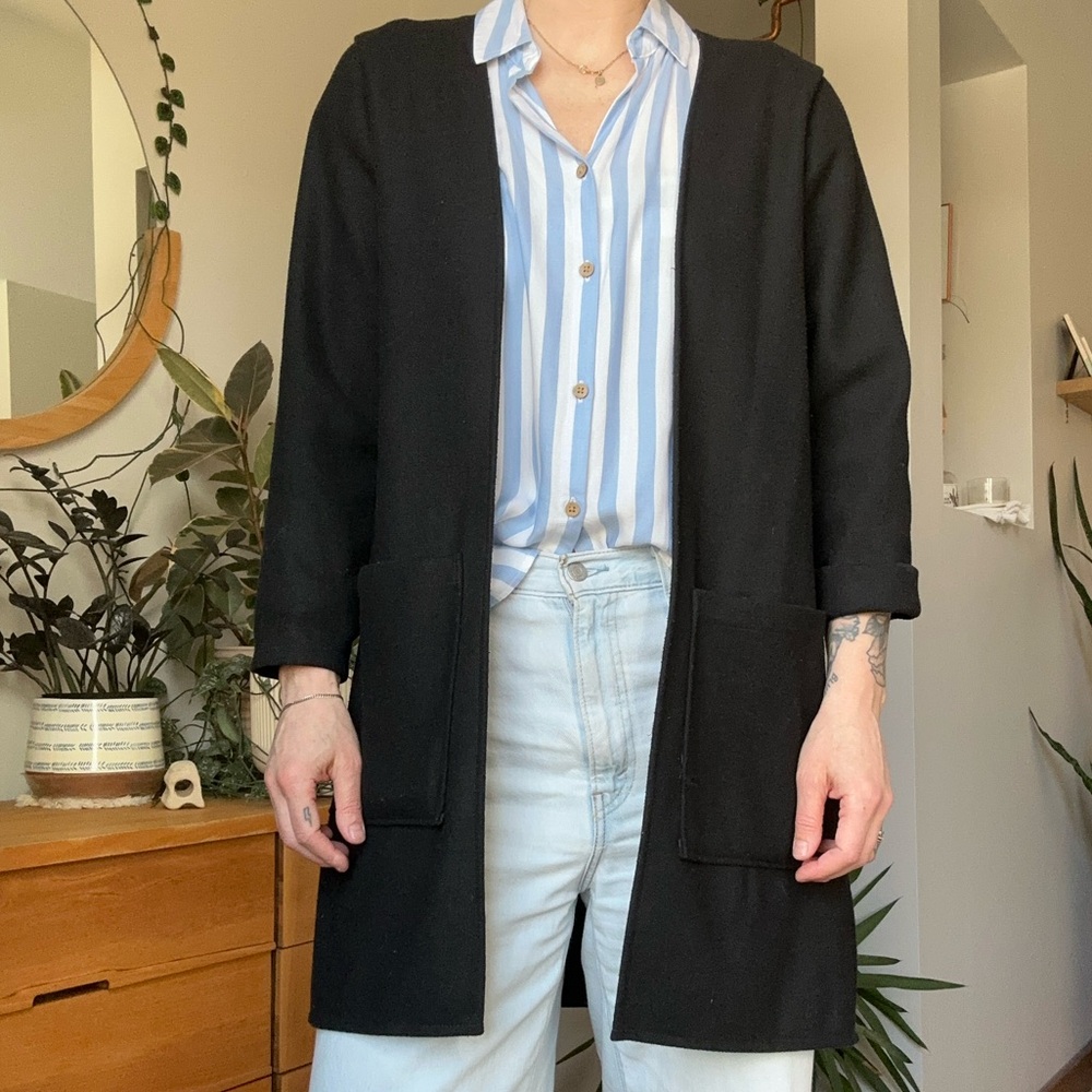 Black Wool Day Coat